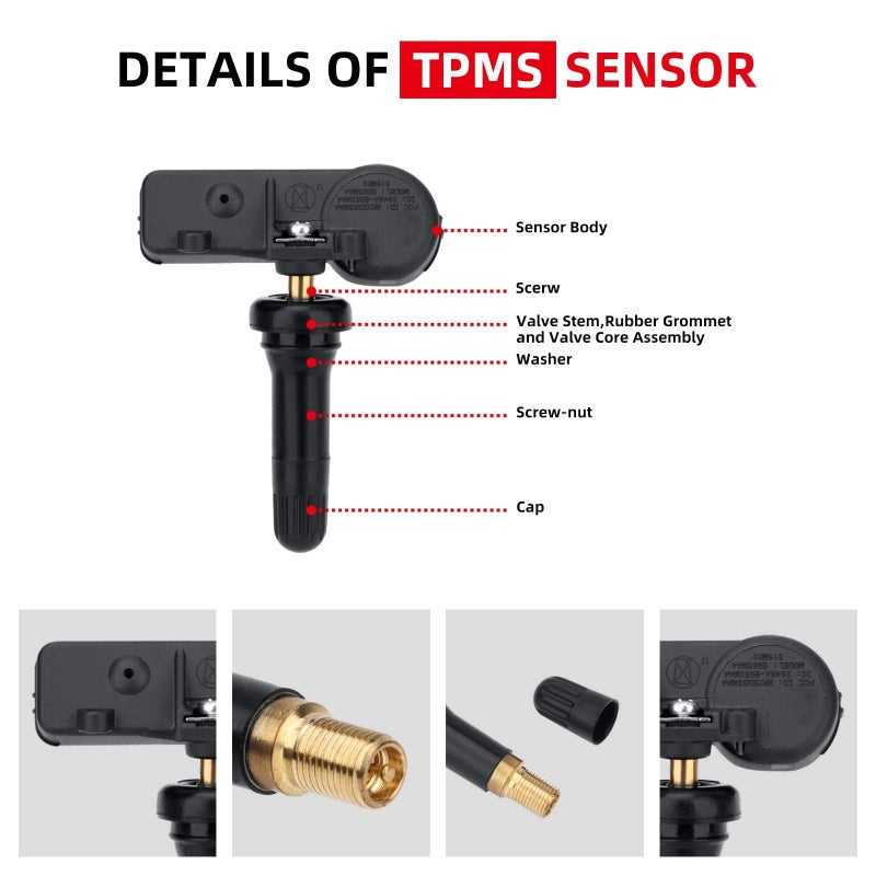 SEINECA 4Pack 20923680 315MHz Tire Pressure Monitoring System(TPMS) Sensor Compatible with Chevy Silverado GMC Sierra Cadillac ATS Buick Enclave Hummer Pontiac Saturn Cruze Camaro Impala Traverse Suburban - Image 4